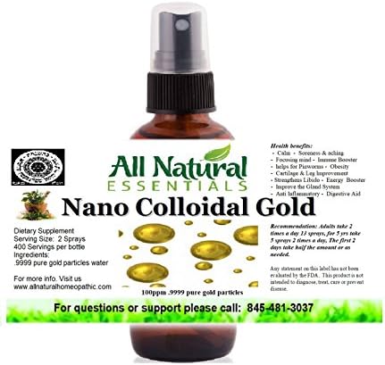 True Pure Nano Colloidal Gold 2oz bottle 100ppm kosher certified all natural