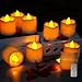 Intsun Set of 9 Pcs Flameless Candles with Remote Control, Battery Operated Real Wax & Real Flickering LED Tea Light Candles with Timer, Amber Yellow Light for Wedding, Birthday, Party, Christmas