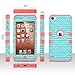 iPod Touch 6 Case,iPod 6 Cases,ULAK Anti Slip Anti-Scratch iPod Touch Case Shockproof Protective Cover with Hybrid High Soft Silicone + Hard PC Case(Wave Pattern/Rose Pink)