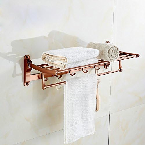 SBWYLT-Rose gold bathroom Towel rack antique towel racks space aluminum towel bars bathroom shelves hooks towel rack no rust