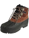 KingShow Men's Waterproof Leather Duck Boots Snow Winter
