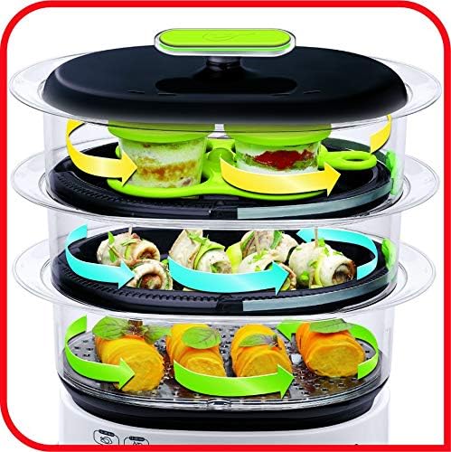 SEB CUISEUR VAPEUR VITACUISINE COMPACT 0% BPA Vitamine preservée Cuisson légumes, le poisson, la viande, riz, pates, fruits, desserts VS404300