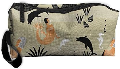 Art Deco Cosmetic Bags Brush Pouch Makeup Bag Zipper Wallet Hangbag Pen Organizer Carry Case Wristlet Holder