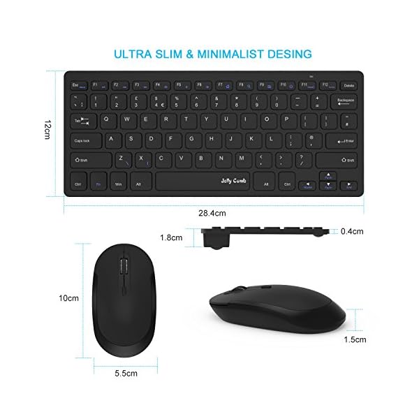 Wireless-Keyboard-and-Mouse-Set-Jelly-Comb-KUT019-24G-Ultra-Slim-Compact-Wireless-Keyboard-Mouse-Combo-QWERTY-UK-Layout-for-PC-Desktop-Computer-Notebook-Laptop-Black Jelly Comb Wireless Keyboard and Mouse Set, KUT019 2.4G Ultra Slim Compact Wireless Keyboard Mouse Combo QWERTY UK…