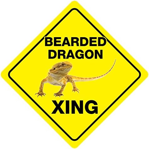 BEARDED DRAGON CROSSING Funny Sign Novelty