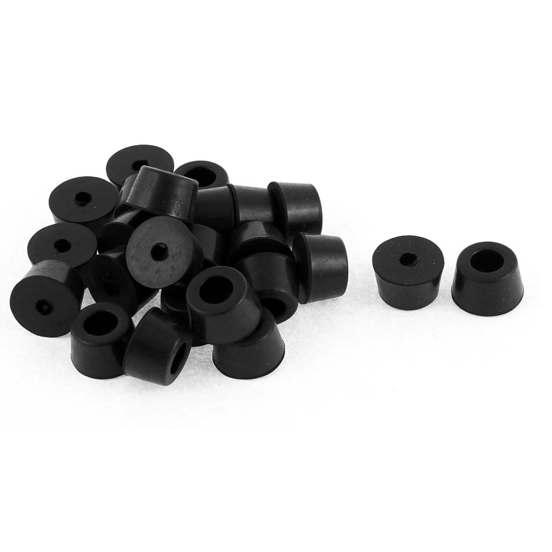 sourcing map 24pcs 8mm Hole Dia 17mm x 10mm Nonslip Round Rubber Chair Table Furniture Foot Leg Covers Pads Floor Protector