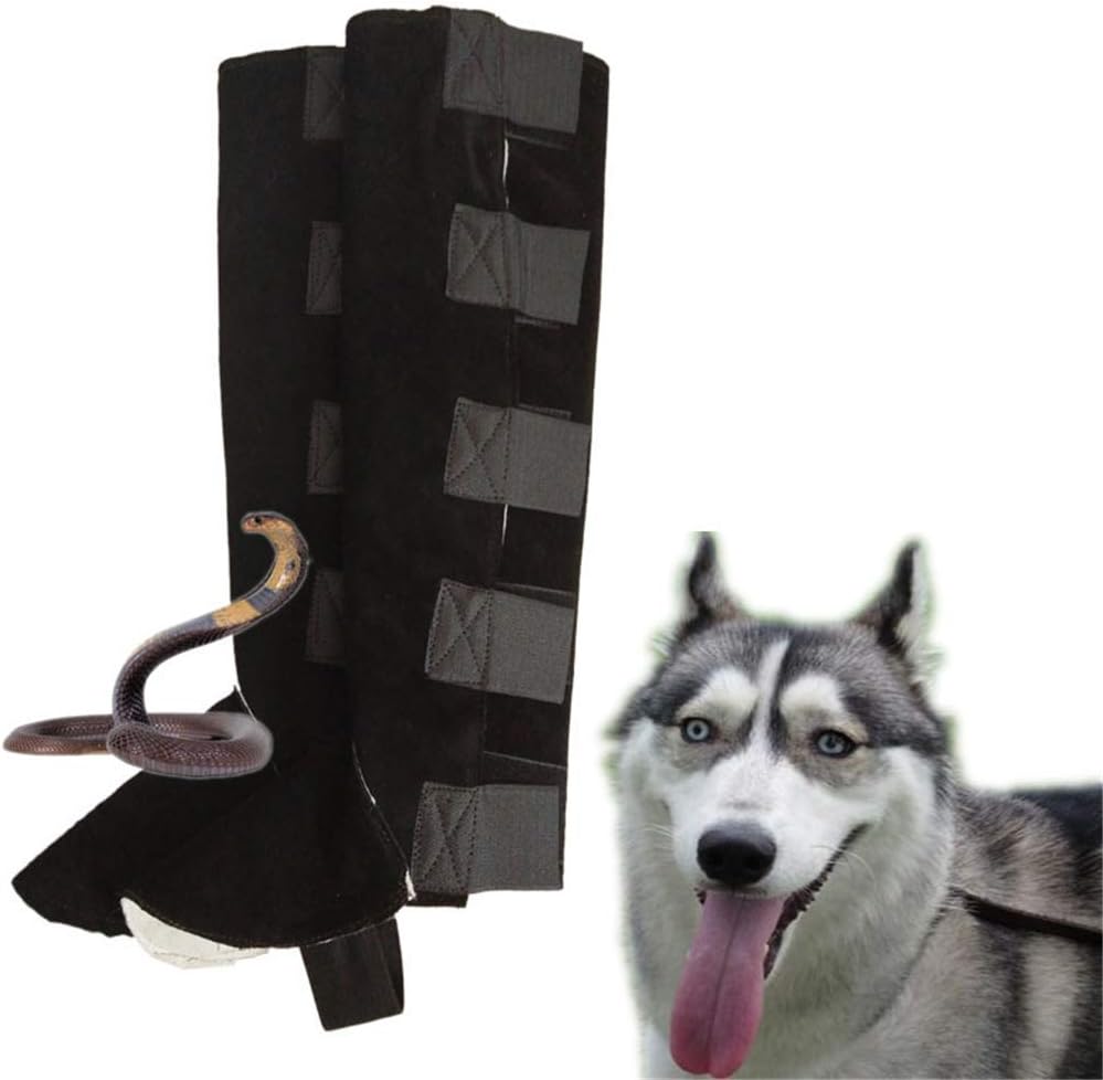 Snake Gaiters Lower Leg, Snake Bite Protection Leg Guards Boot Cover, Insect Anti-Scratch Anti-bite Pet Dog Wild Animals,Doublelayercowhide,XL