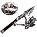 Sougayilang Fishing Rod Reel Combos Pocket Portable Fishing Pole with Left Right Hand Spinning Reel for Outdoor Travel Freshwater Fishing