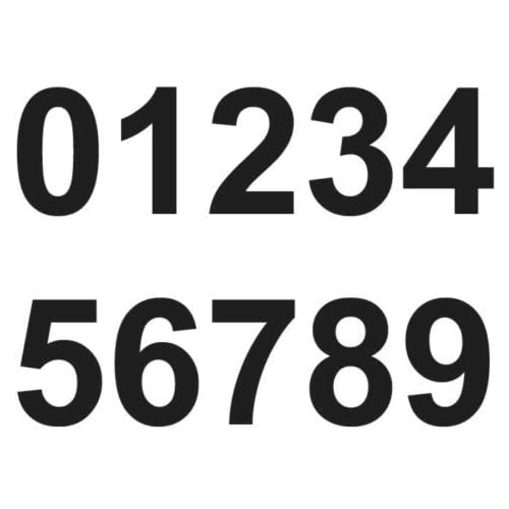 1 x Set of Black 0-9 Numbers - Removable Self Adhesive Waterproof Durable Vinyl Stickers - Cut to the sticker Shape - size 100mm