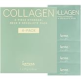 Karuna Collagen Neck & Chest Hydrogel Mask 4-Pack | Firming & Hydrating K-Beauty Masks with Collagen, Peptides & Niacinamide | For Wrinkles & Sagging Skin | Cruelty-Free