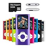 MYMAHDI - Digital, Compact and Portable MP3 / MP4 Player ( Max support 64 GB Micro SD Card ) with Photo Viewer, E-Book Reader and Voice Recorder and FM Radio Video Movie in Purple