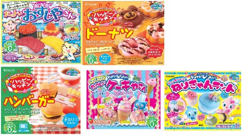 Kracie Popin Cookin 5 Item Bundle With Sushi Hamburger Donuts