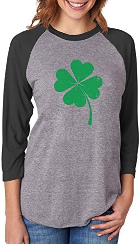 Clover St Patrick's Day Irish Shamrock 3/4 Women Sleeve Baseball Jersey Shirt