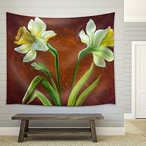 Narcissus Oil Painting on Canvas. - Fabric Wall Tapestry Home Decor - 51x60 inches