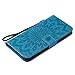 Firefish Galaxy S6 Edge Plus Case,Pu Magnetic Flip Folio Wallet Case [Durable] Lightweight Kickstand Folding Case with Card Holder Xmas Birthday Gift for Samsung Galaxy S6 Edge Plus -Sunflower Blue