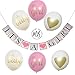 Baby Shower Decorations; Decoration Set; 9-Piece Pink, White, and Gold Balloon and