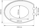 MASS DYNAMIC Oval White Toilet Seat Soft Close Quick Release 450x370mm view 2