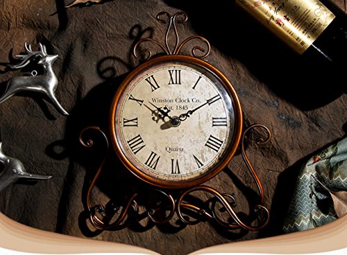 Mode Home Bronze Vintage Iron Desk Clock Decorative Kitchen Table Clock Factory Direct