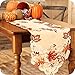 OurWarm Thanksgiving Table Runner, Handmade Embroidered Maple Leaves Fall Table Runner 67 Inches Long for Autumn Harvest Thanksgiving Table Decorations,15 x 67 Inch