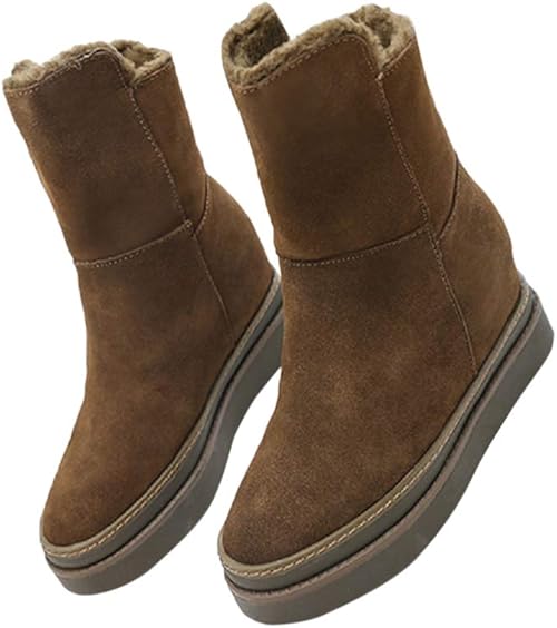 Amazon Formanism シンプル ソリッドカラー あったか ボア 2way フラット ショート ブーツ レディース ブラウン 35 ブーツ ブーティ