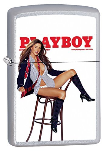 Zippo Lighter: Playboy Cover May 2006 - Satin Chrome