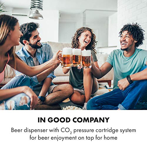 Klarstein-Beerkules-Bierzapfanlage-Bierkhlerfr-alle-5-l-FsserDruckmittel-CO2-UltraFast-Cooling-Technologie-Khlung-in-4-hGehuse-Kunststoff-Edelstahlschwarz