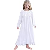 PUFSUNJJ Kids Girls Soft Cotton Nightgown Sleepwear Dress Toddler 3-12 Years
