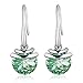 UHIBROS Magic Love Bean Women's Swarovski Element Crystal French Wire Dangle Earrings (Green)
