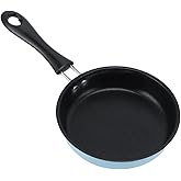 4.7 Inch Mini Frying Pan with Long Handle, Small Non Stick Egg Pan for Breakfast, Stainless Steel Induction Pot, Portable Camping Cooking Omelet Pan, Dishwasher Safe Blue