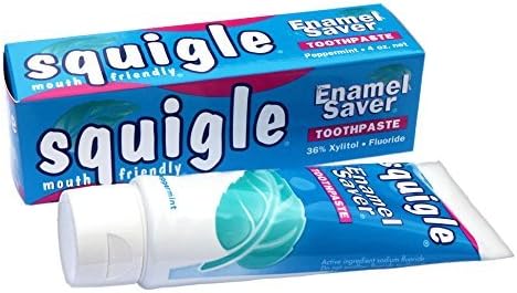Squigle Enamel Saver Peppermint Toothpaste- 4 OZ - Helps PREVENT Canker Sores by Squigle