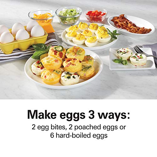 thumbnail image 2 of Hamilton Beach Egg Cooker Bundle - Egg Bite Maker & 3-in-1 Hard Boiler/Poacher/Omelet Maker (25510 + 25508) 2 of 11
