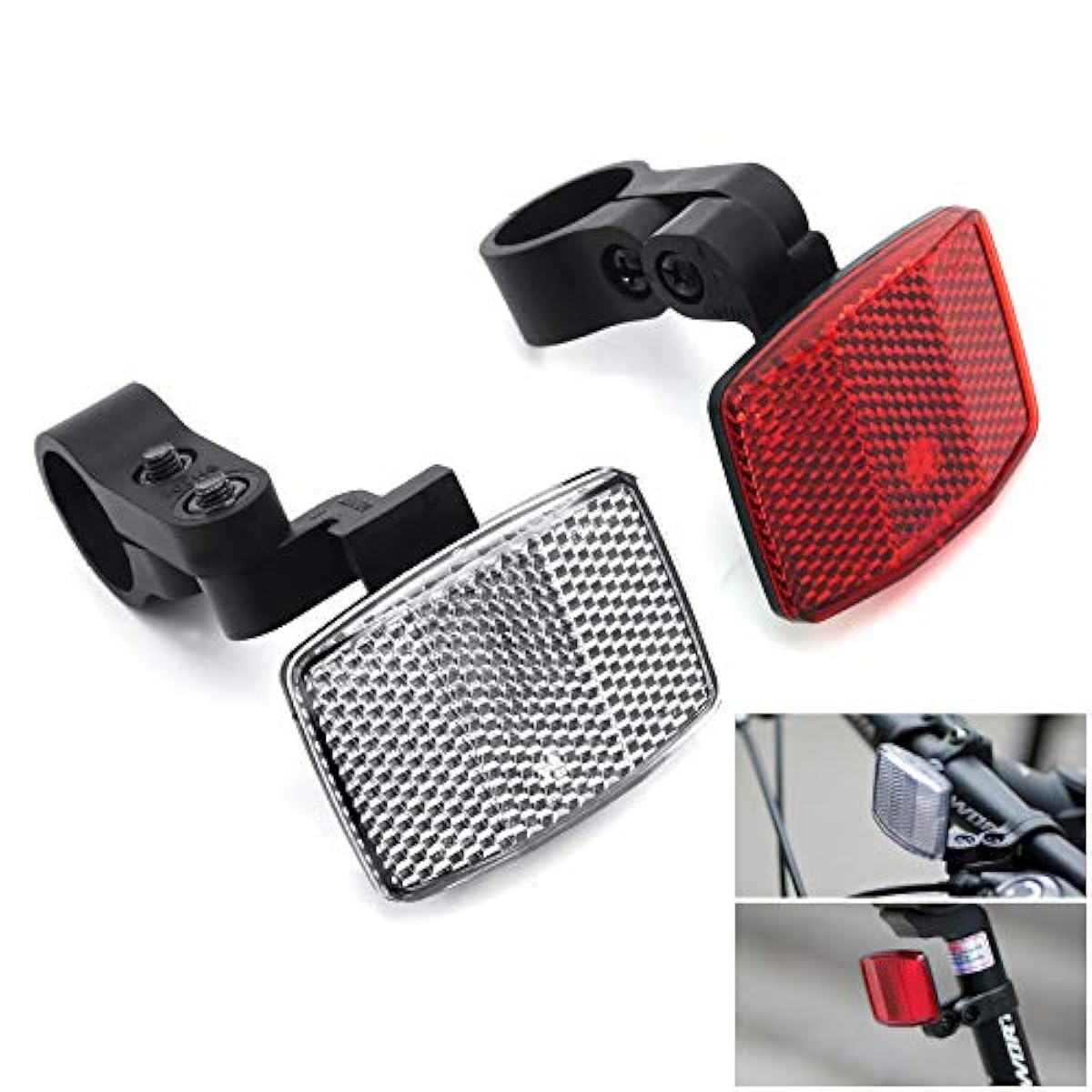 MFC PRO Quality Bike Front & Rear Reflectors Kit (Red＋White) New Free
