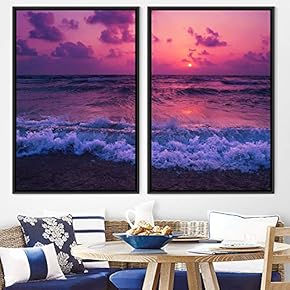 signwin 2 Piece Framed Canvas Wall Art Sunset...