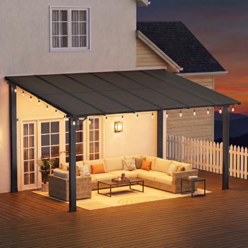 Aoxun 12'x10' Wall-Mounted Gazebo Review: Sloped-Roof Pergola with UV Protection image 25
