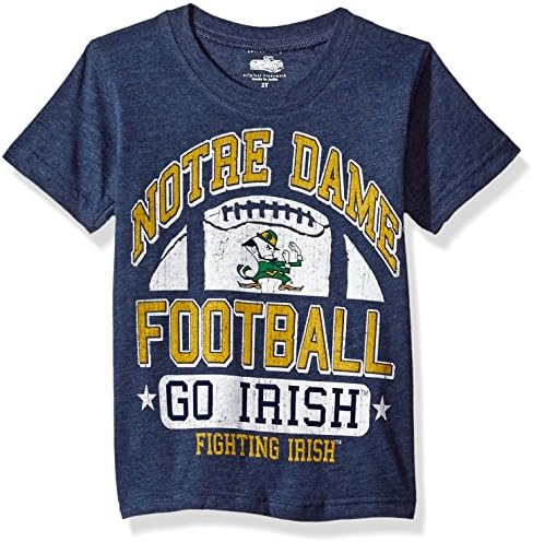 Cotton Willy NCAA Notre Dame Fighting Irish Children Boys Short sleeve Blend Tee,L,Midnight Blend