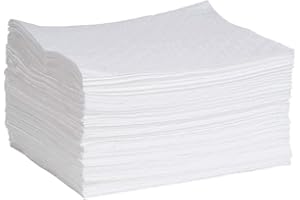SpillTech Oil-Only Commander Absorbent Mat Pad, Mediumweight, Polypropylene, 19” x 15” (L x W), White, Pack of 100 (WPF100M)