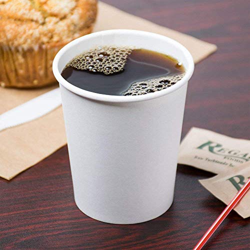 Netko White 8 Oz Paper Cups - Disposable Coffee Cups | Beverage Drinking Paper Glass for Water, Juice, Tea 50Pack