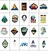Vinyl Wilderness Nature Stickers Outdoors Hiking Camping Stickers Pack 50 Pcs Adventure Decals for Car Bumper Helmet Luggage Laptop Water Bottle