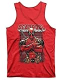 Deadpool Arms Crossed Red Heather Men's Tank Top L