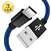 USB Type C Cable, AOKER 10ft(3-Pack) Nylon Braided Long Cord USB Type A to C Fast Charger for Samsung Galaxy S8, S8 plus , ZTE Zmax Pro Z981, Google Pixel/Pixel XL, Nexus 6p, LG G6 (3x10ft) primary