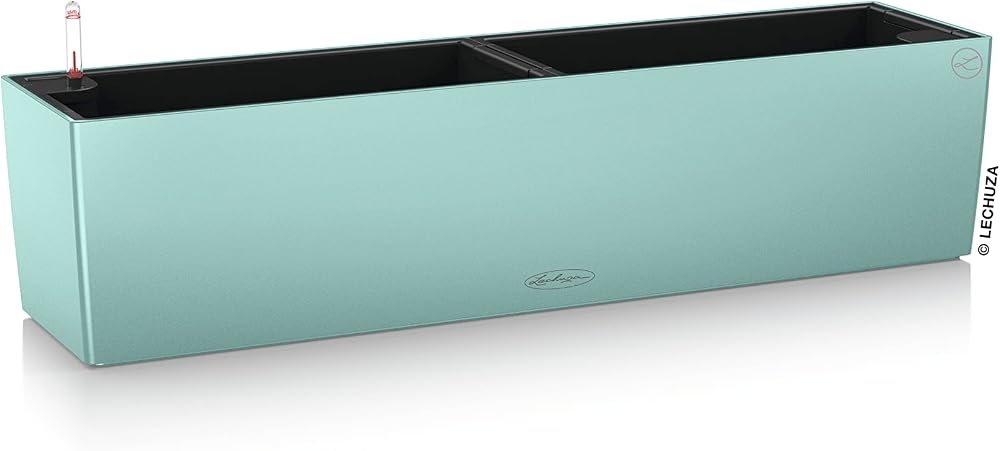 Lechuza Balconera Color 80 pastel green planter with irrigation system