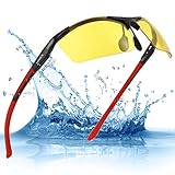 Mens Night Vision Glasses for Driving at Night Soxick Sunglasses for Fishing Shooting Cycling Red-Frame