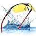 Lazarap Mens Night Vision Glasses for Driving at Night Soxick Sunglasses for Fishing Shooting Cycling Red-Frame