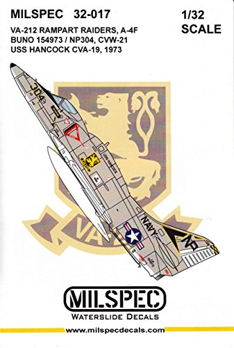 CAMMS32017 1:32 MilSpec Decals - A-4F Skyhawk VA-212 Rampart Raiders USS Hancock 1973 [WATERSLIDE DECAL SHEET]