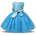 NNJXD Girl Sleeveless Lace 3D Flower Tutu Holiday Princess Dresses Size 2-3 Years Blue