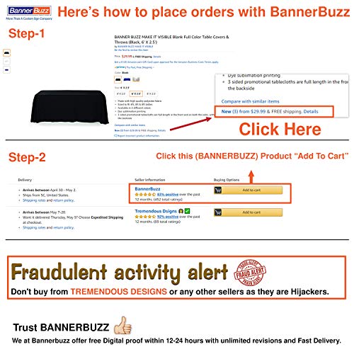 Banner Buzz Make It Visible Blank Full Color Table Covers Throws
