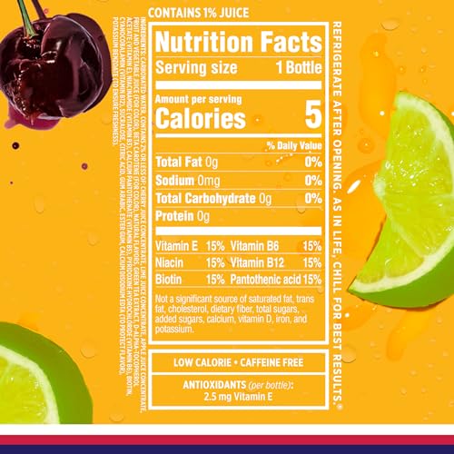 SPARKLING ICE, CHERRY LIMEADE SPARKLING WATER, ZERO SUGAR FLAVORED WATER, WITH VITAMINS AND ANTIOXIDANTS, LOW CALORIE BEVERAGE, 17 FL OZ BOTTLES (PACK OF 12)