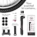 BeSpoke Cycling Gear Mini Bike Pump & Puncture Repair Kit - Dual Nozzle fits All Valve Types - Compact & Lightweight - attaches Easily to Bike Frame - Pumps All Bicycle tire Tubes (Presta & Schrader)