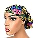 Womens Surgical Scrub Hat OR Nurse Cap Euro Style New Orleans Mardi Gras Jazz Bouffant Cap