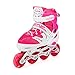 Tuko Kids Adjustable Roller Skates Girl Blades Illuminating Inline Skates(Small-Little Kid(12-1 US))